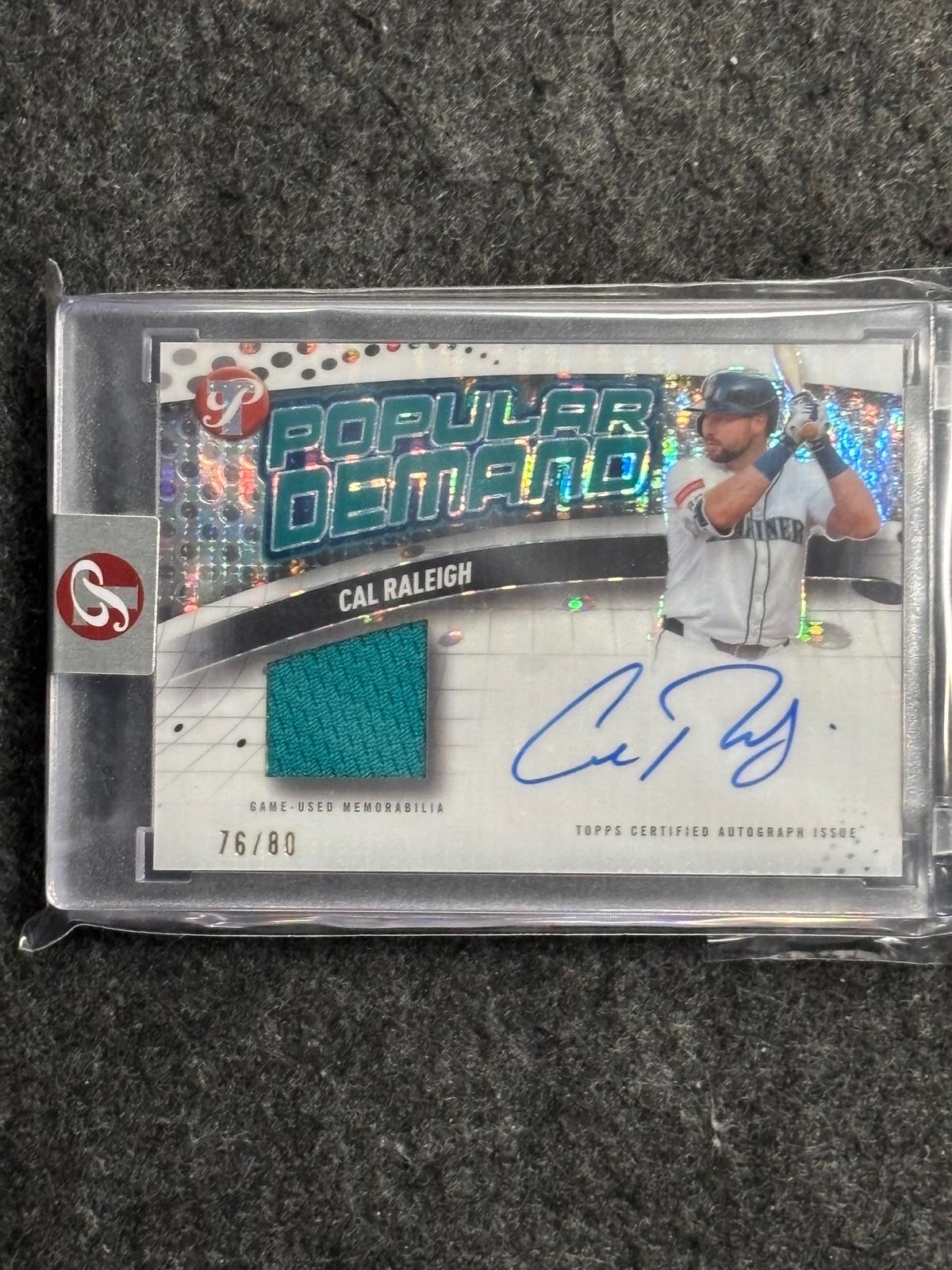 2026 Topps Pristine #PDAR-CRA Cal Raleigh Popular Demand Autographed Relics #'d/80 Seattle Mariners MEM, AU