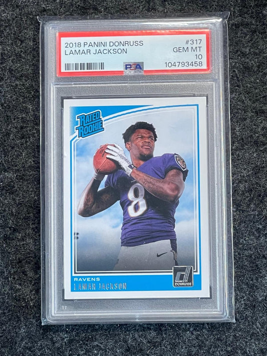 2018 Donruss #317 Lamar Jackson PSA 10 Baltimore Ravens RC