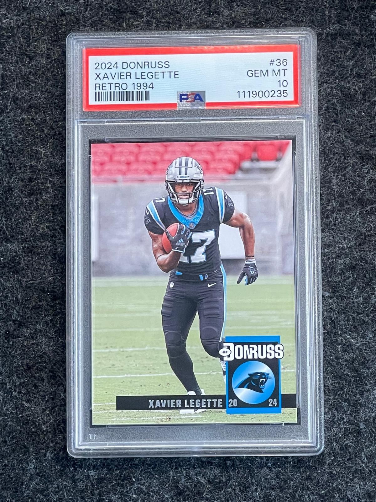 2024 Donruss #36 Xavier Legette Retro 1994 PSA 10 Carolina Panthers