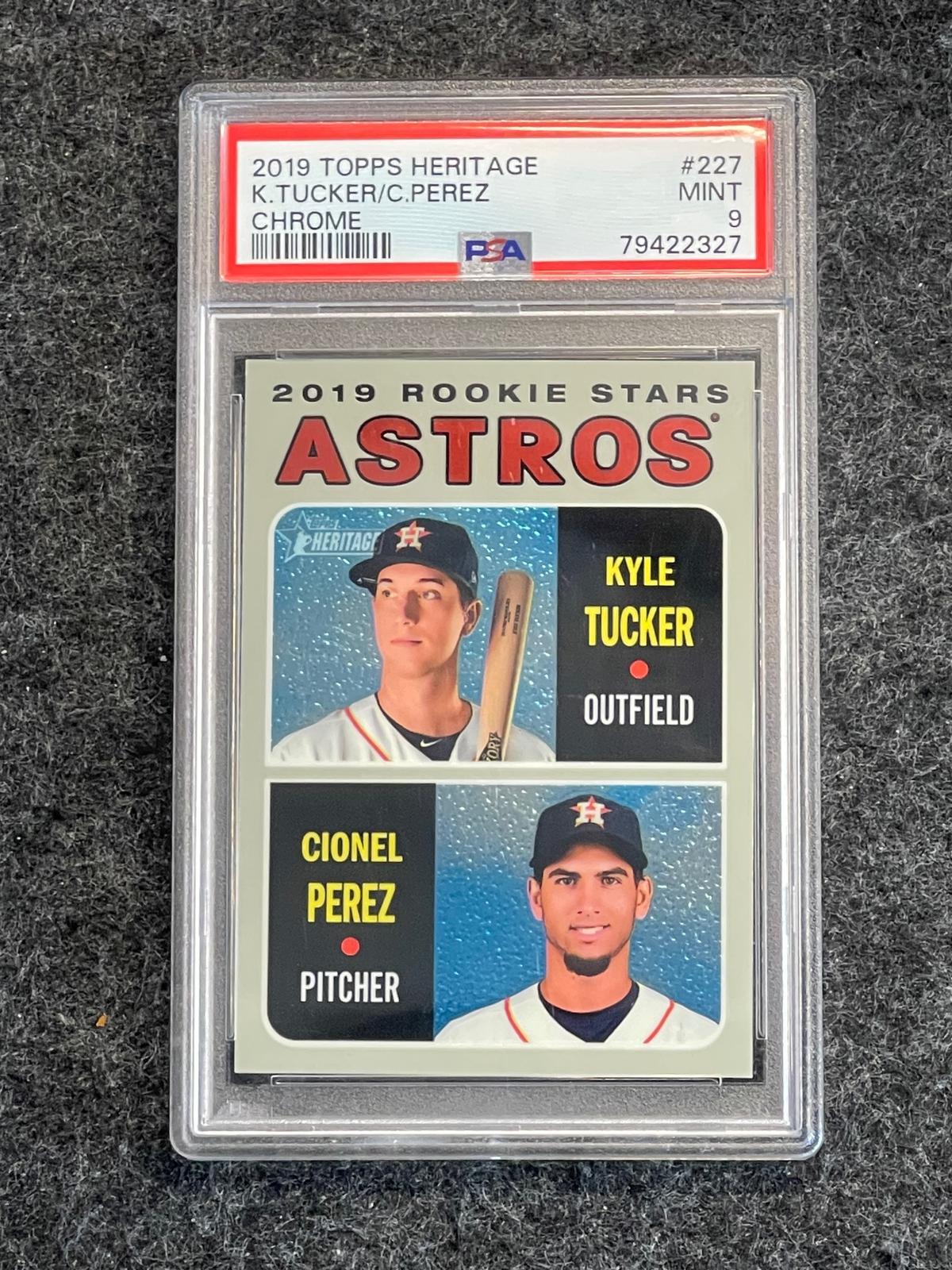 2019 Topps Heritage #THC-227 Cionel Perez / Kyle Tucker Chrome (Hobby) PSA 9 #/999 Houston Astros SN