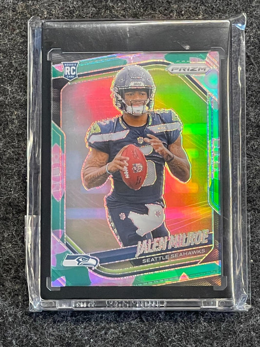 2025 Panini Prizm #317 Jalen Milroe Lotus Flower #/18 Seattle Seahawks SN
