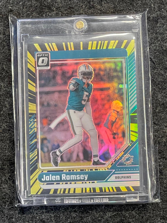 2024 Donruss Optic #126 Jalen Ramsey Electricity #/75 Miami Dolphins SN