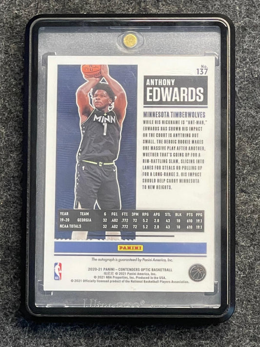 2020-21 Panini Contenders Optic #137 Anthony Edwards Minnesota Timberwolves SN, AU