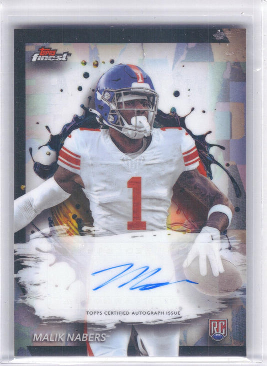 2024 Finest #RFA-MN Malik Nabers Rookie Finest Autographs New York Giants AU