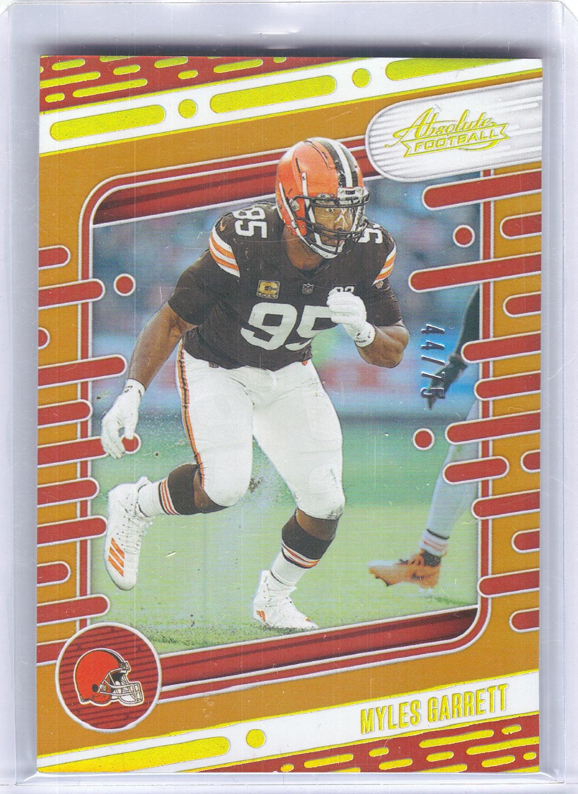 2024 Panini Absolute #25 Myles Garrett Orange Spectrum #/75 Cleveland Browns SN