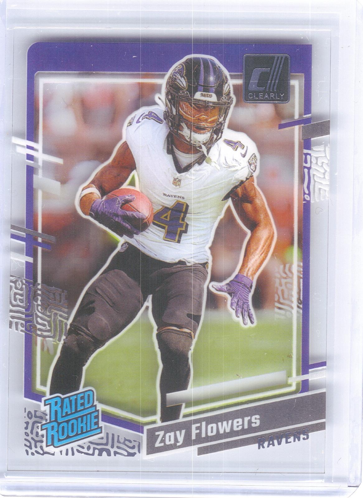 2023 Clearly Donruss #92 Zay Flowers Baltimore Ravens RC