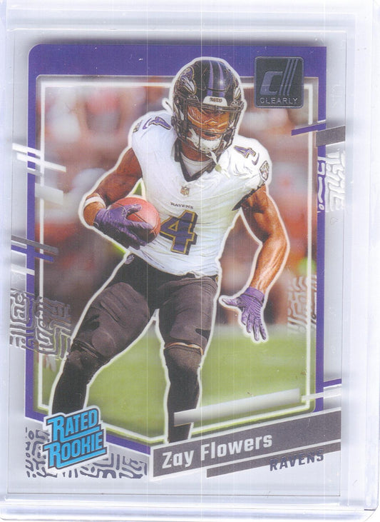 2023 Clearly Donruss #92 Zay Flowers Baltimore Ravens RC