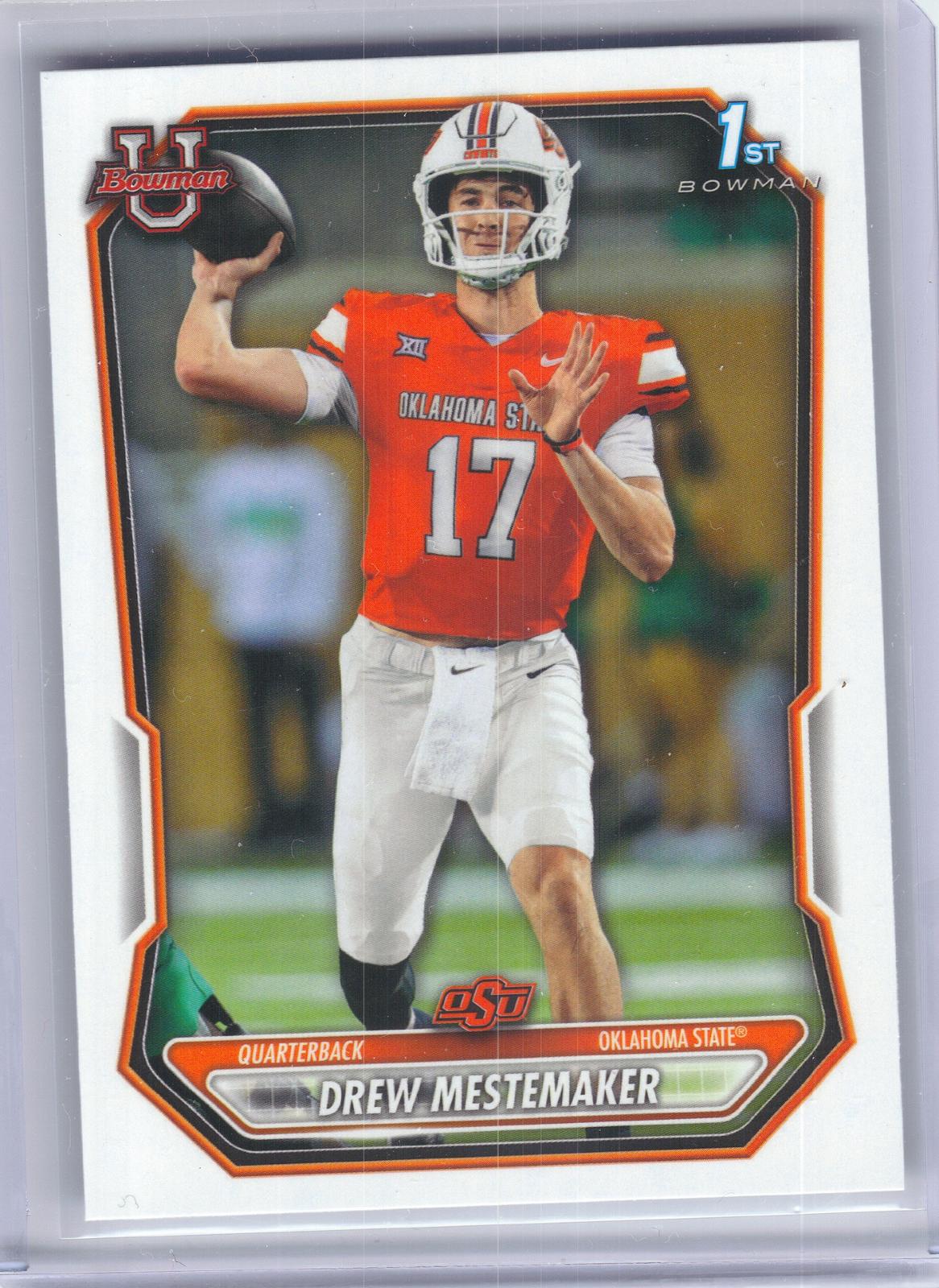 2026 Bowman #BPP-198 Drew Mestemaker Prospects Oklahoma State Cowboys