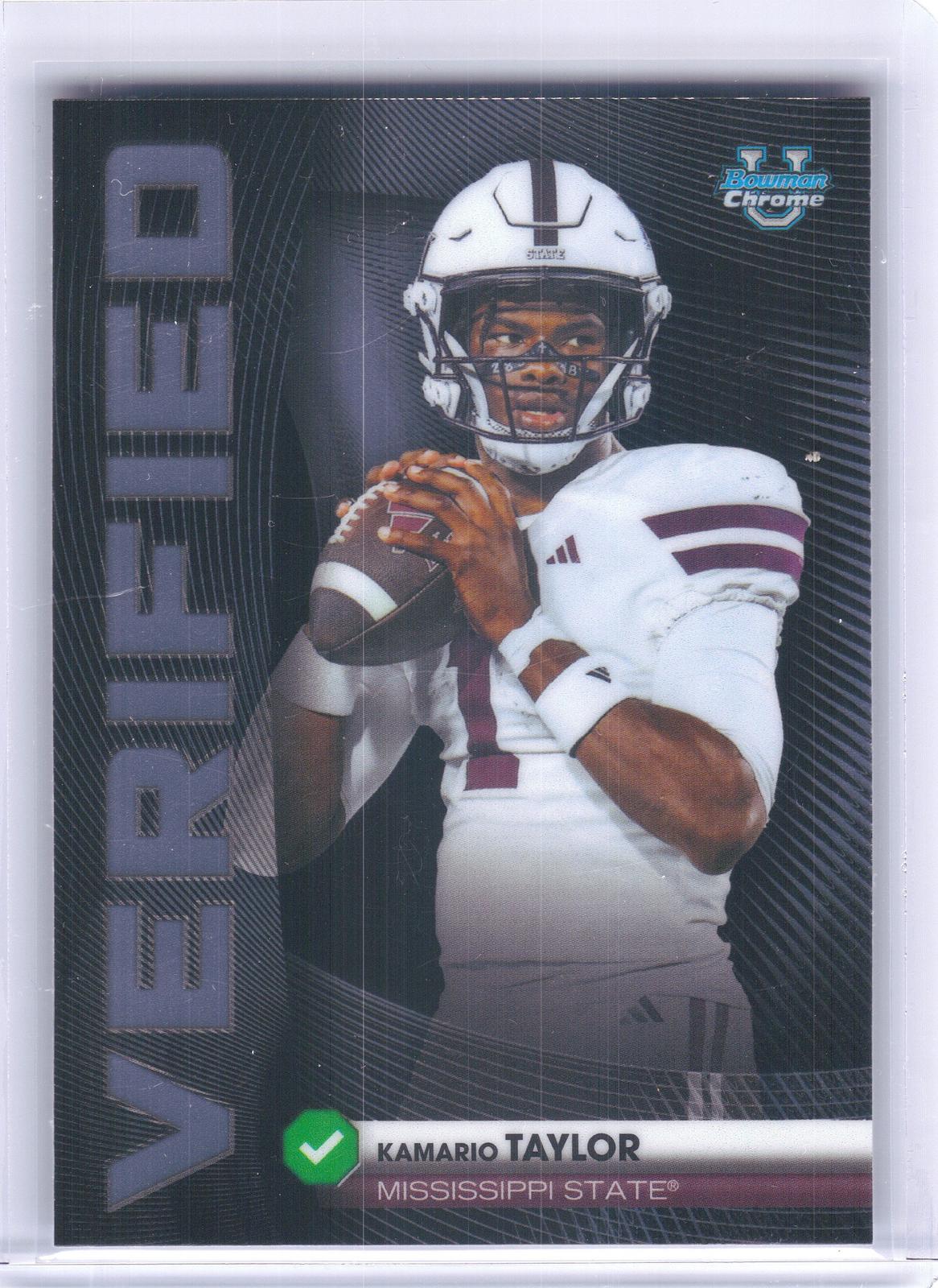 2026 Bowman #BV-10 Kamario Taylor Bowman Verified Mississippi State Bulldogs