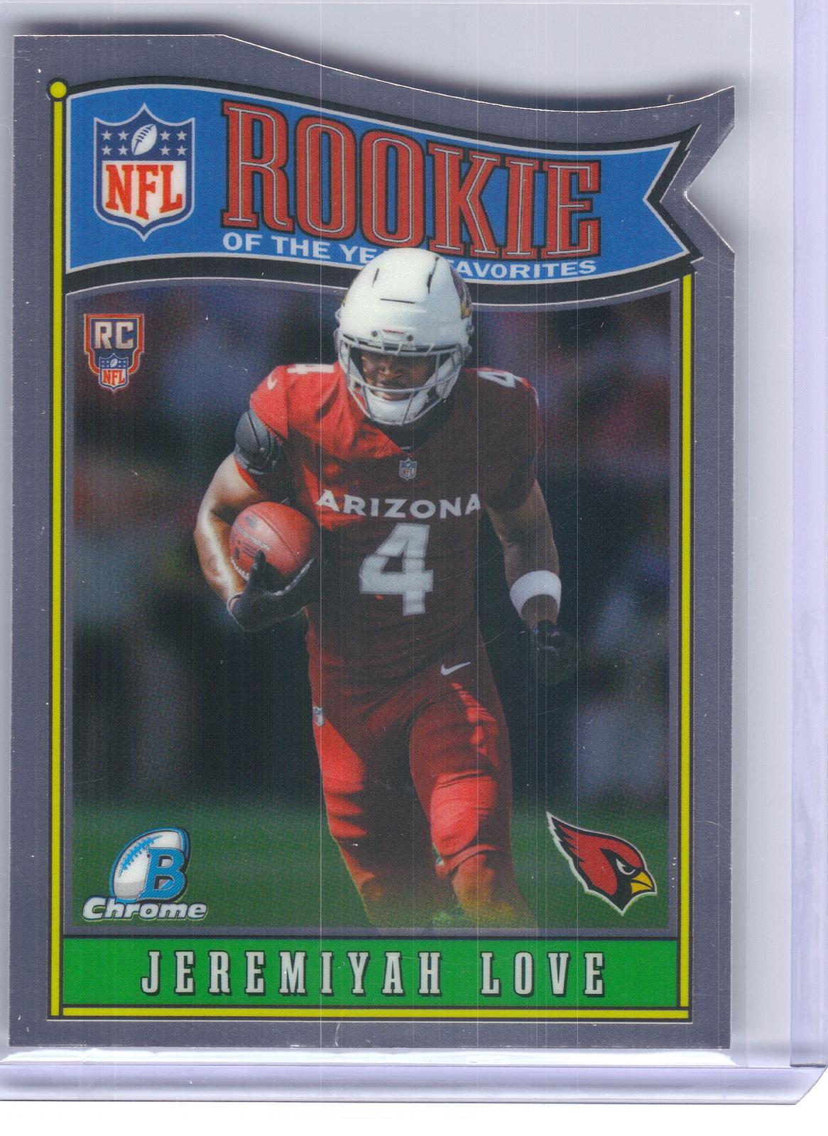 2026 Bowman #ROY-14 Jeremiyah Love Rookie of the Year Favorites Arizona Cardinals