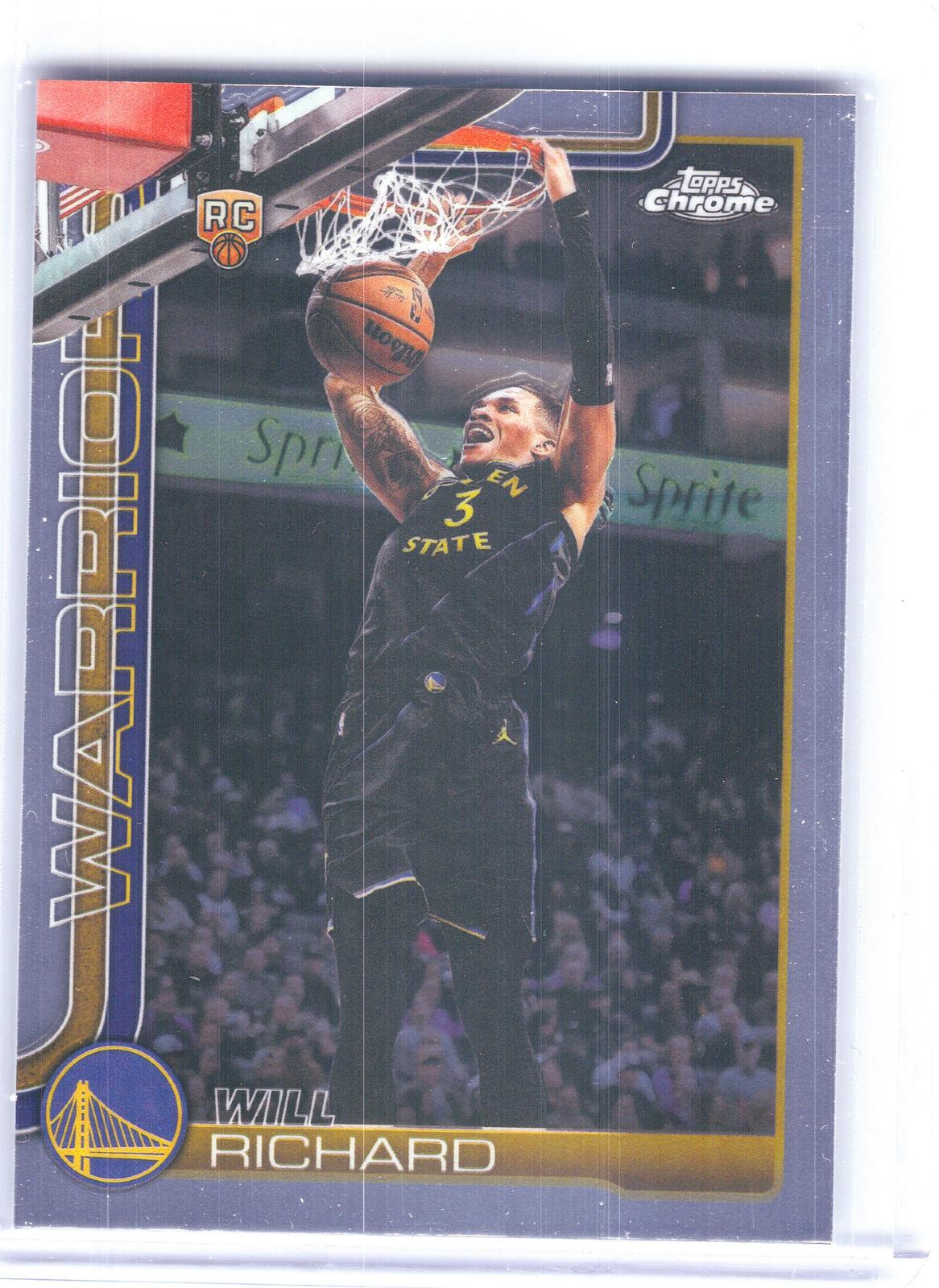 2025-26 Topps Chrome Update #196 Will Richard Golden State Warriors RC