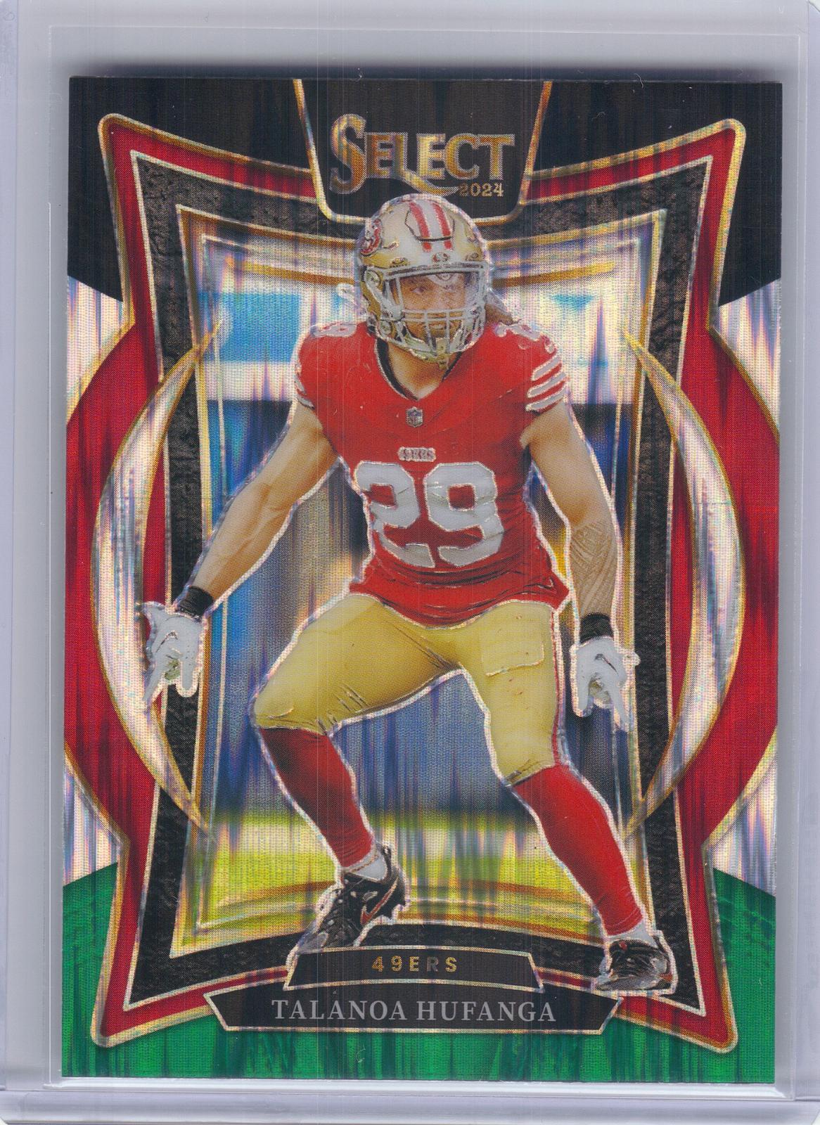 2024 Panini Select #46 Talanoa Hufanga Black & Green Prizm Shock San Francisco 49ers