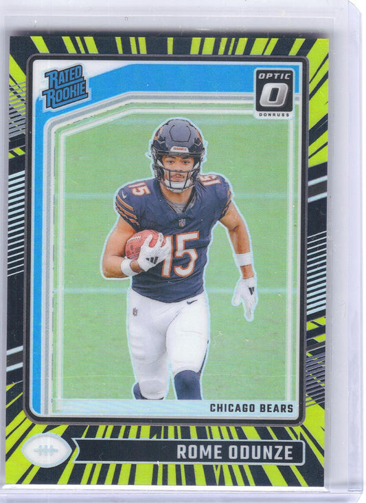 2024 Donruss Optic #286 Rome Odunze Electricity #/75 Chicago Bears SN