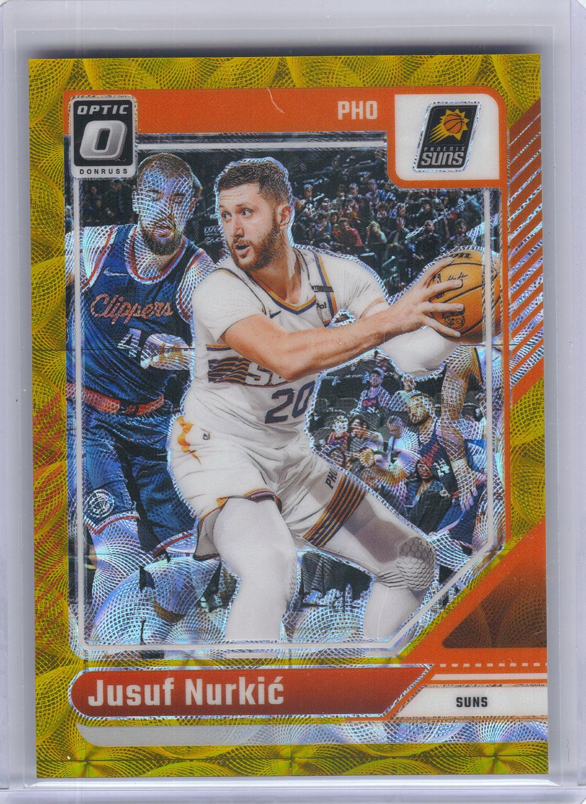 2024-25 Donruss Optic #87 Jusuf Nurkic Gold International #/10 Phoenix Suns SN