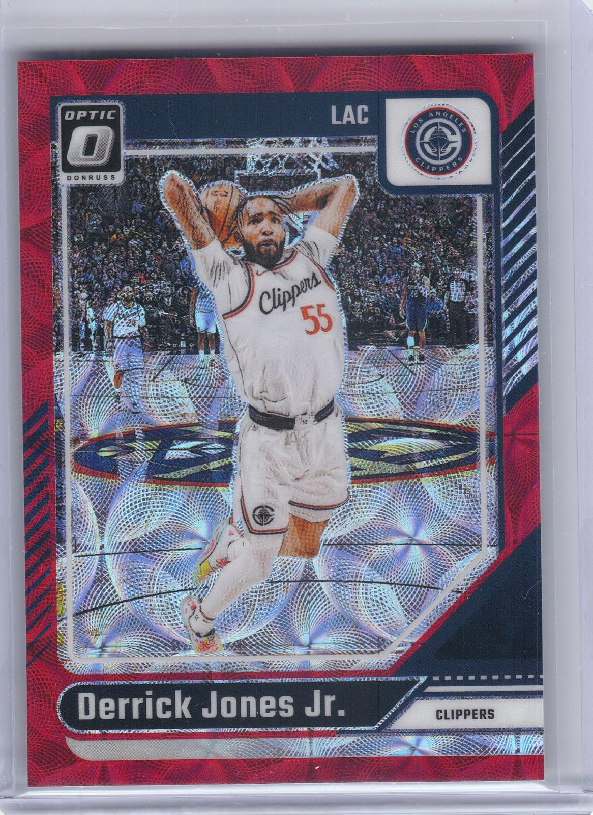 2024-25 Donruss Optic #71 Derrick Jones Jr. Red International Los Angeles Clippers