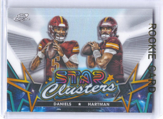 2024 Topps Chrome Cosmic #SCL-8 Jayden Daniels / Sam Hartman Star Clusters Washington Commanders
