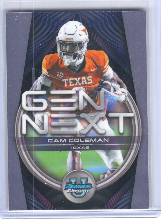 2026 Bowman #GN-18 Cam Coleman Gen Next Texas Longhorns