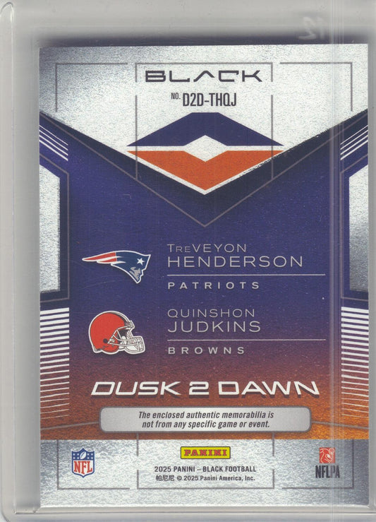 2025 Panini Black #D2D-THQJ Quinshon Judkins/TreVeyon Henderson Dusk 2 Dawn #/199 SN, MEM