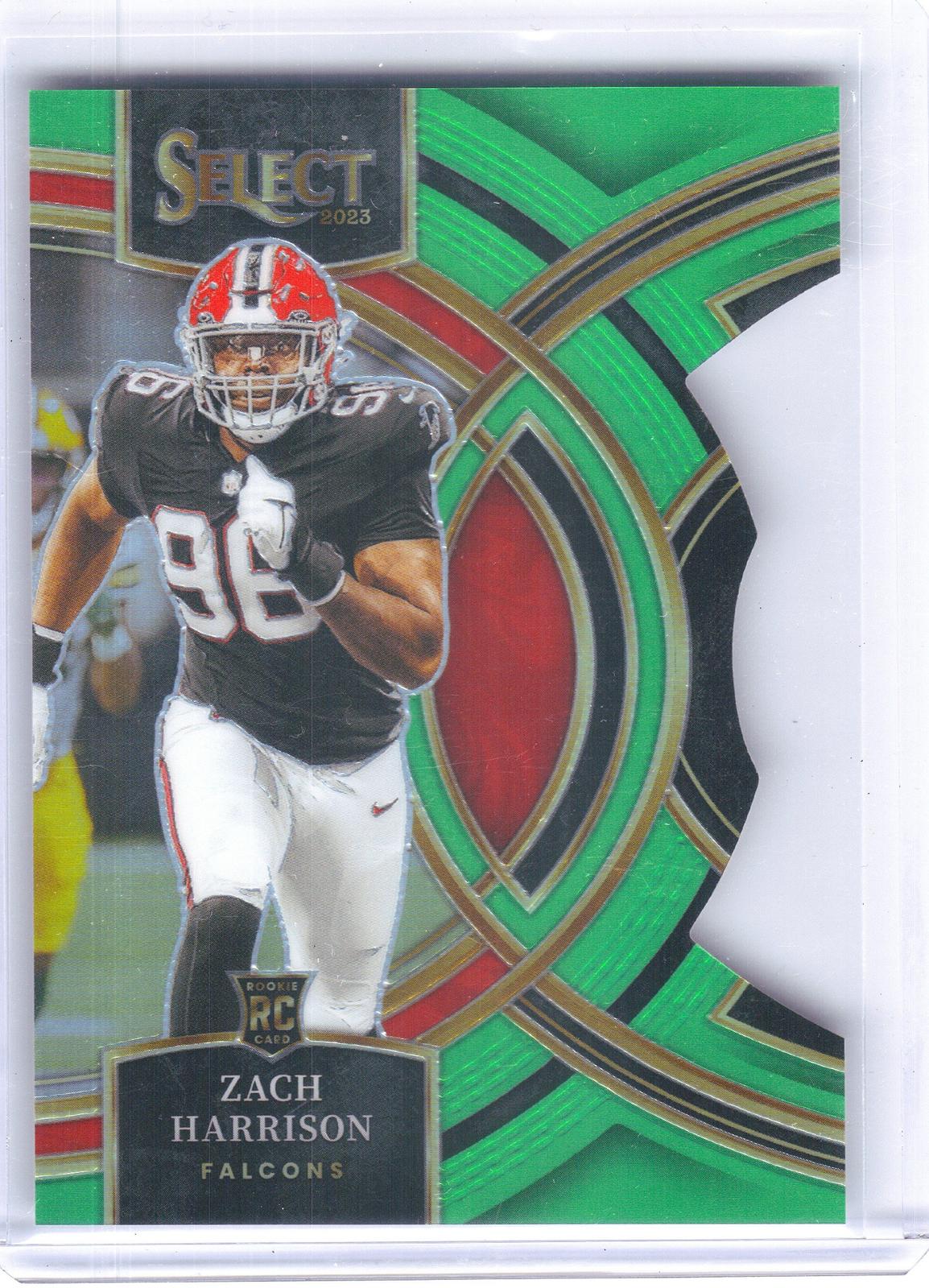 2023 Panini Select #120 Zach Harrison Neon Green Prizm Die Cut #/499 Atlanta Falcons SN