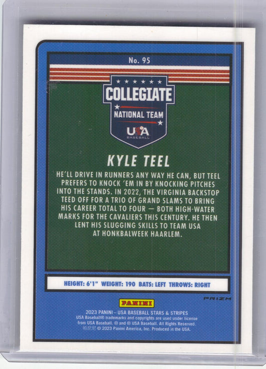 2023 Panini Stars & Stripes USA Baseball #95 Kyle Teel Bronze, Silver, & Gold