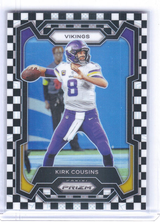 2023 Panini Prizm #197 Kirk Cousins Black and White Checker Minnesota Vikings