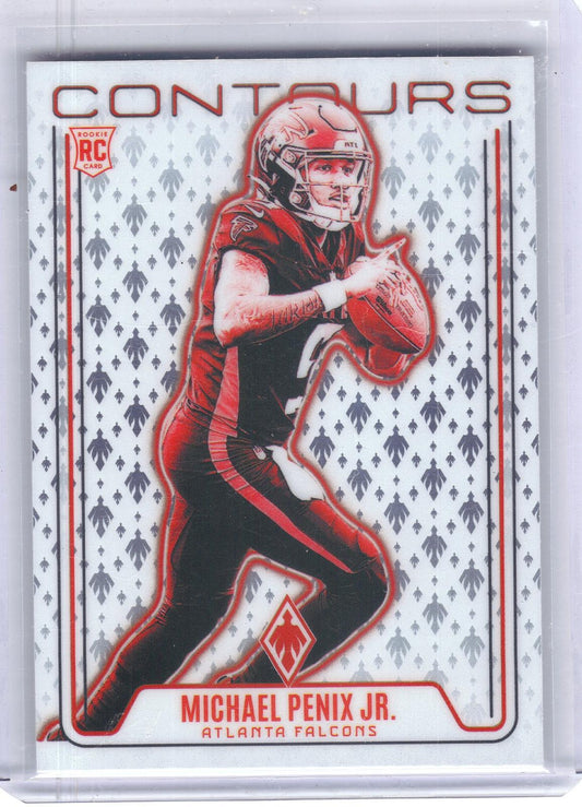 2024 Panini Phoenix #CON-MPJ Michael Penix Jr. Contours Atlanta Falcons