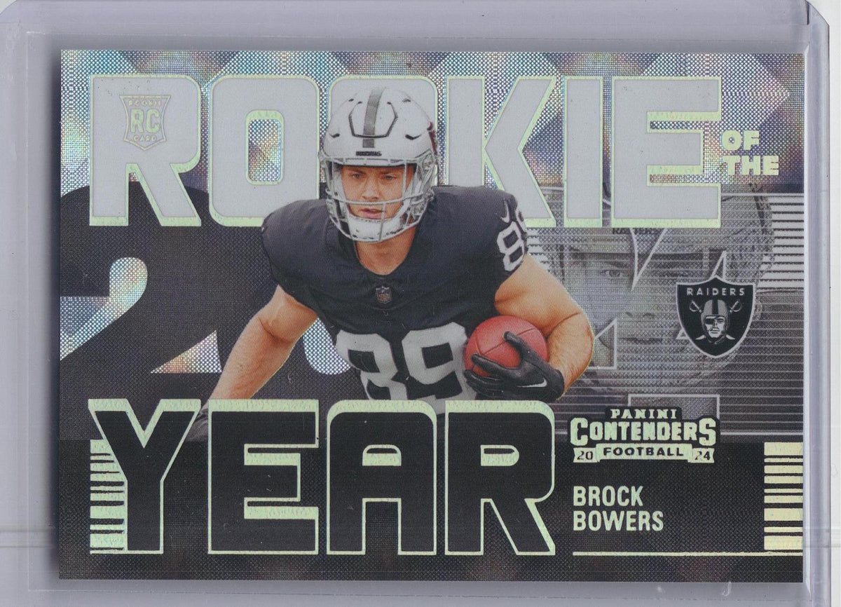 2024 Panini Contenders #5 Brock Bowers Rookie of the Year Contenders Las Vegas Raiders