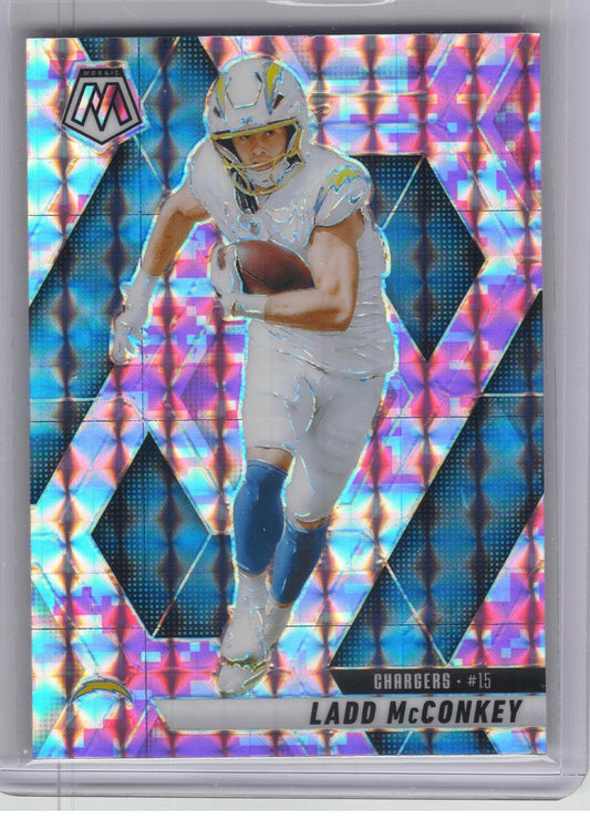 2025 Panini Mosaic #15 Ladd McConkey Mosaic Camo Pink Los Angeles Chargers