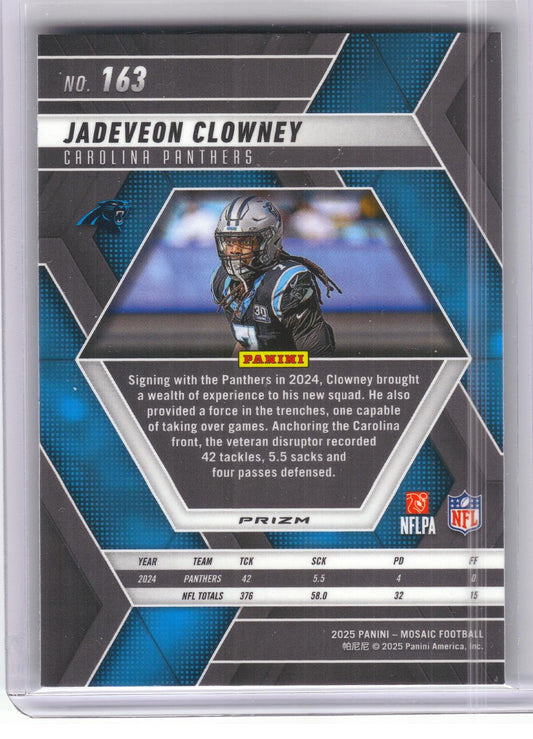 2025 Panini Mosaic #163 Jadeveon Clowney Mosaic Green Carolina Panthers