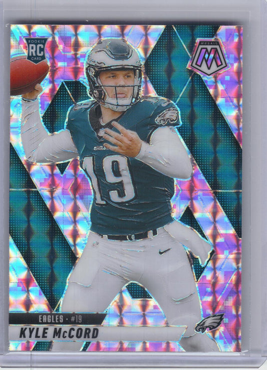 2025 Panini Mosaic #352 Kyle McCord Mosaic Camo Pink Philadelphia Eagles RC