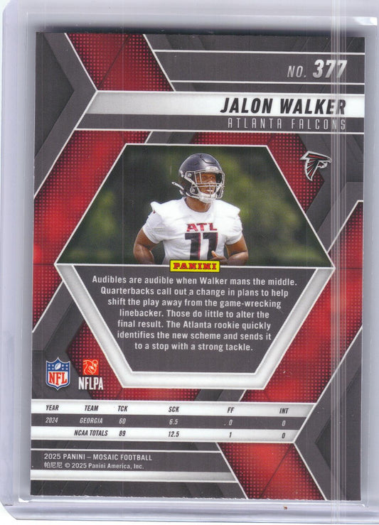 2025 Panini Mosaic #377 Jalon Walker Atlanta Falcons RC