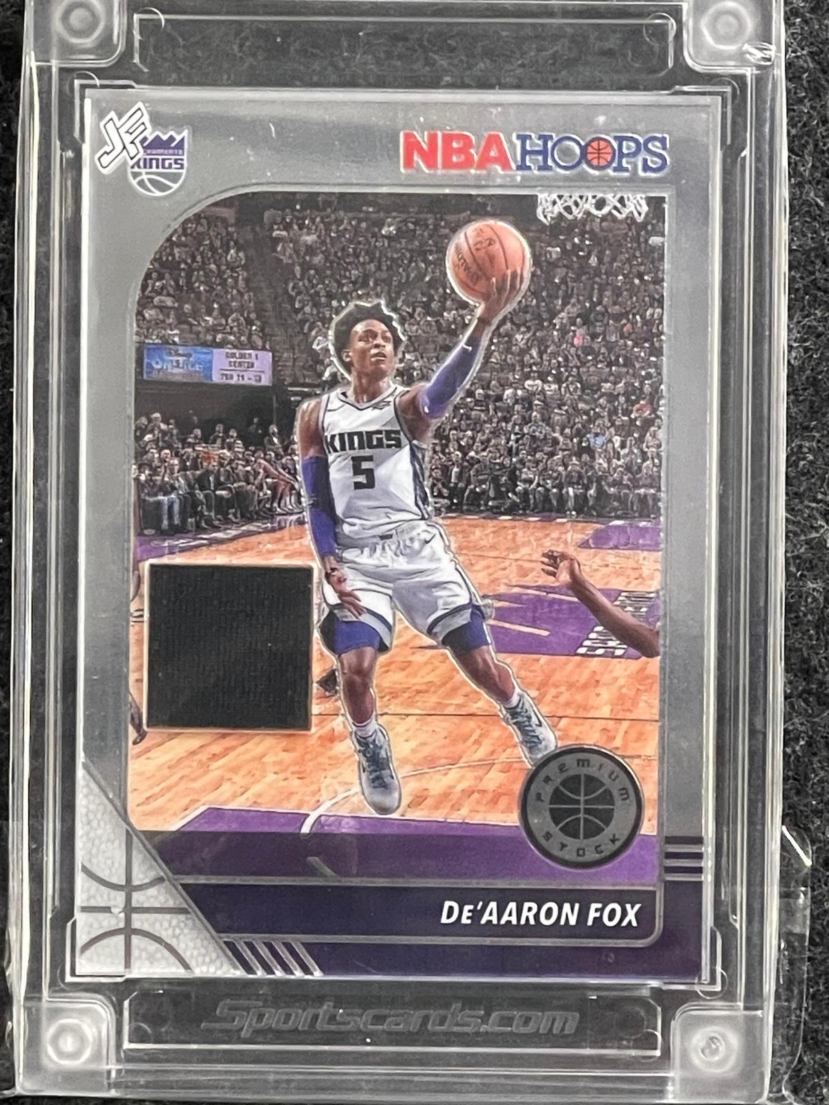 2019-20 Hoops Premium Stock #165 De'Aaron Fox Jersey Fusion Player Worn