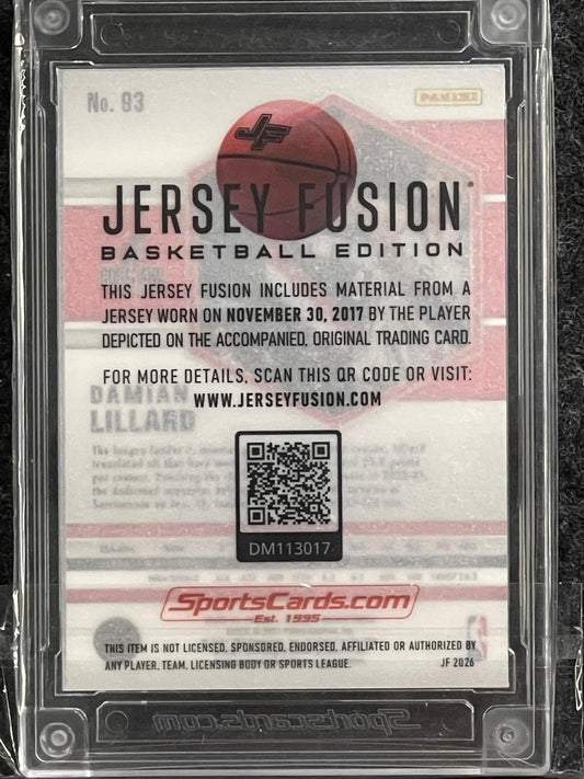 2020-21 Panini Mosaic #93 Damian Lillard Jersey Fusion Player Worn