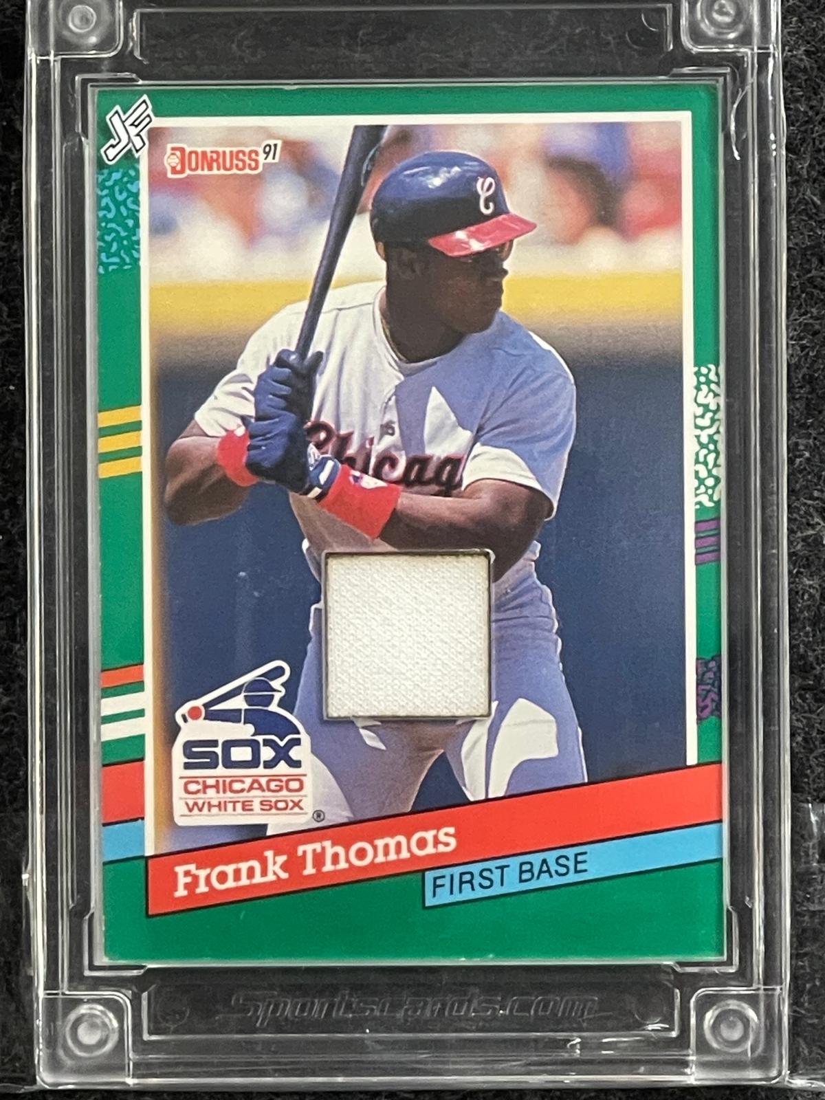 1991 Donruss #477b Frank Thomas Jersey Fusion Player Worn