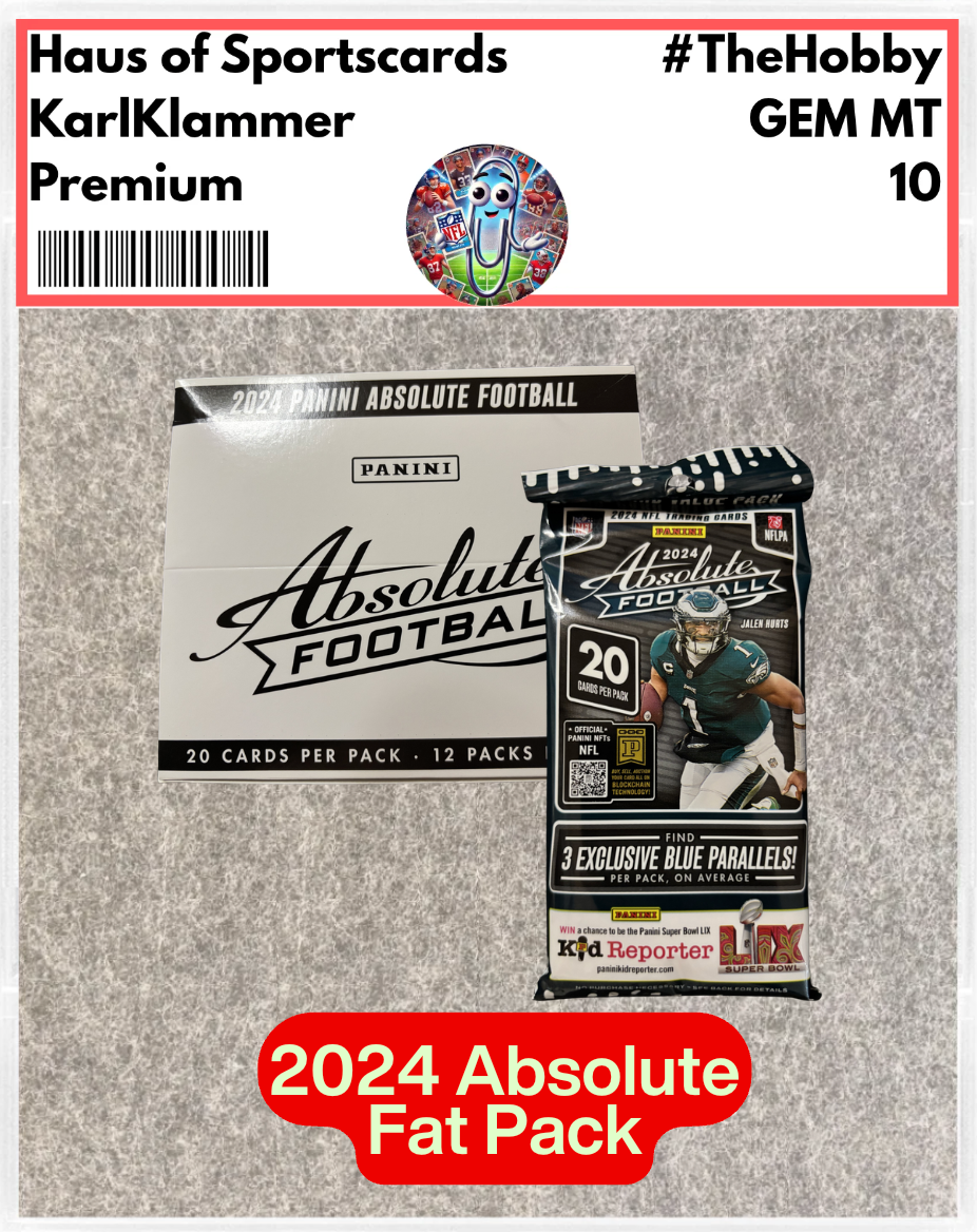 2024 Panini Absolute Football Jumbo Value Fat Pack | 20 Cards | Blue Parallels & Explosive