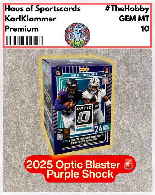 2025 Panini Donruss Optic Football Blaster Box | Purple Shock Parallels | Downtown Hunt