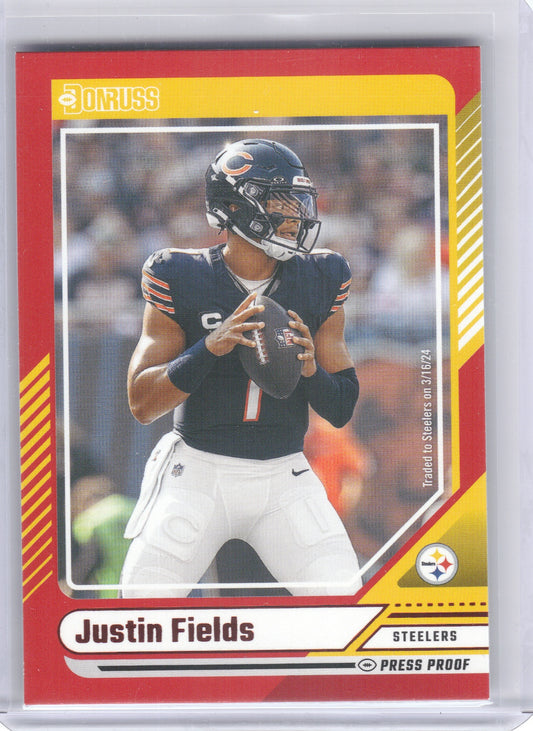 Justin Fields Pittsburgh Steelers 2024 Donruss - Press Proof Red #235