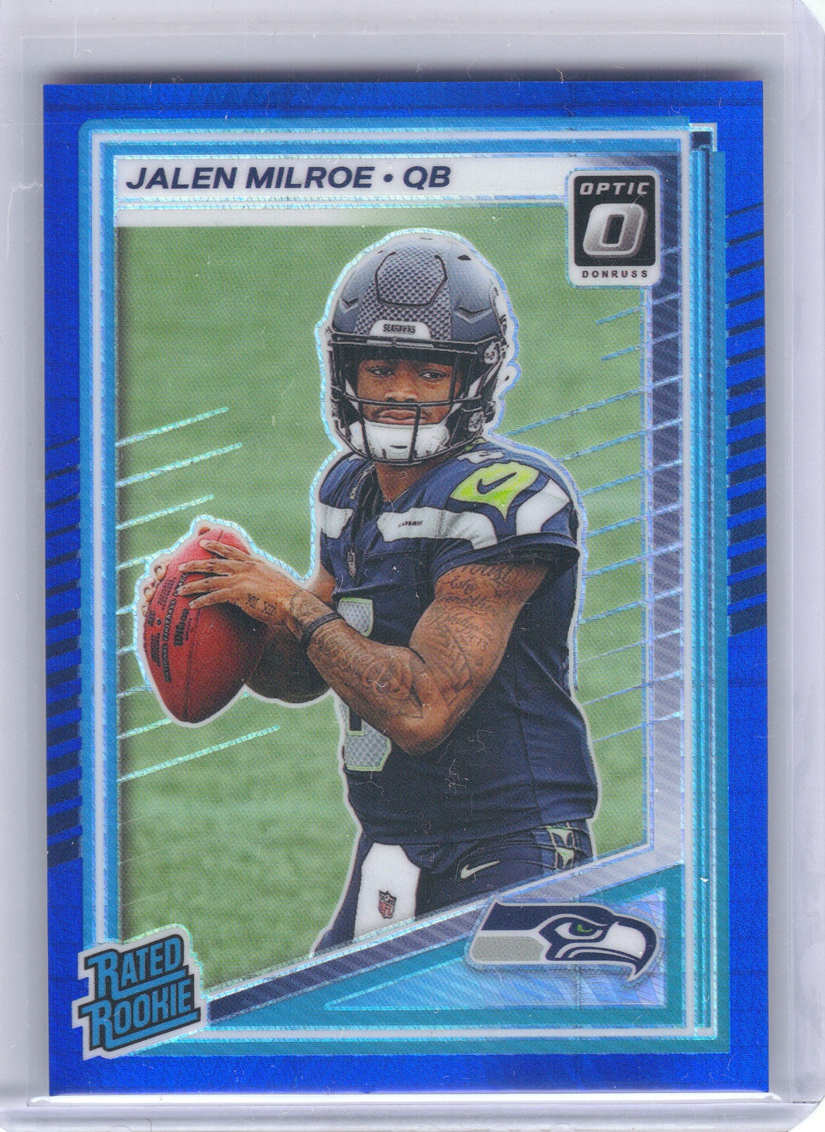 Jalen Milroe Seattle Seahawks 2025 Donruss Optic - Blue Hyper #253